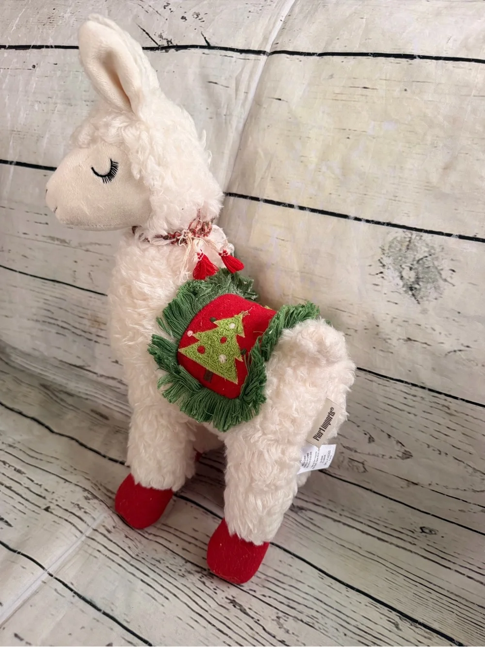 Pier 1  Plush Llama Christmas